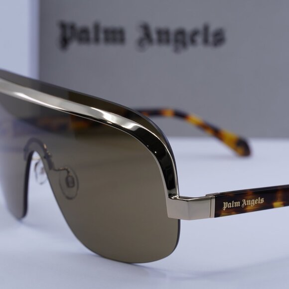 Palm Angels PERI10I KING 6064 Shield Sunglasses - Havana Gold /Brown - Picture 9 of 10